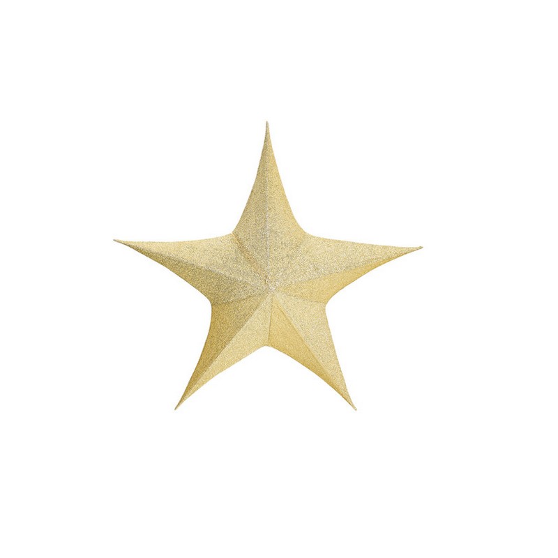 Stella di Natale in tessuto glitter oro gonfiabile con pompa o compressore, ideale per arricchire i tuoi addobbi per albero di Natale o come idea regalo Natale